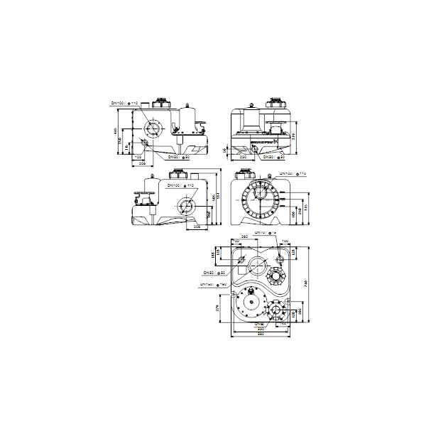 Насосная станция Grundfos Multilift M.15.3.4 артикул 97901067 – габаритный чертеж